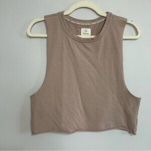 Aerie Tan Sleeveless Crop Muscle Workout Athletic Tank Top Women’s Size XS
